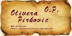 Olivera Pirković vizit kartica